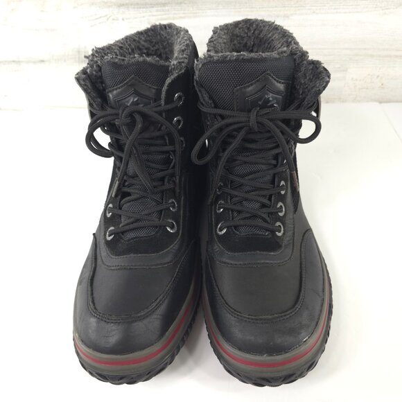 PAJAR CANADA SNOWSLIDE MEN\'S SZ 10 BLACK LEATHER WATERPROOF BOOTS LACE UP ZIPPER main image 10